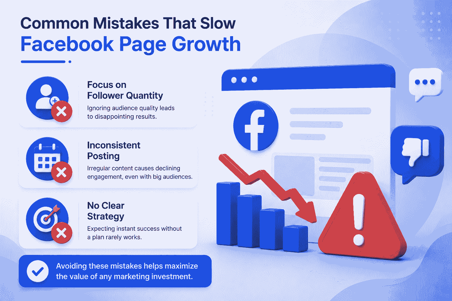 Common Mistakes That Slow Facebook Page Growth